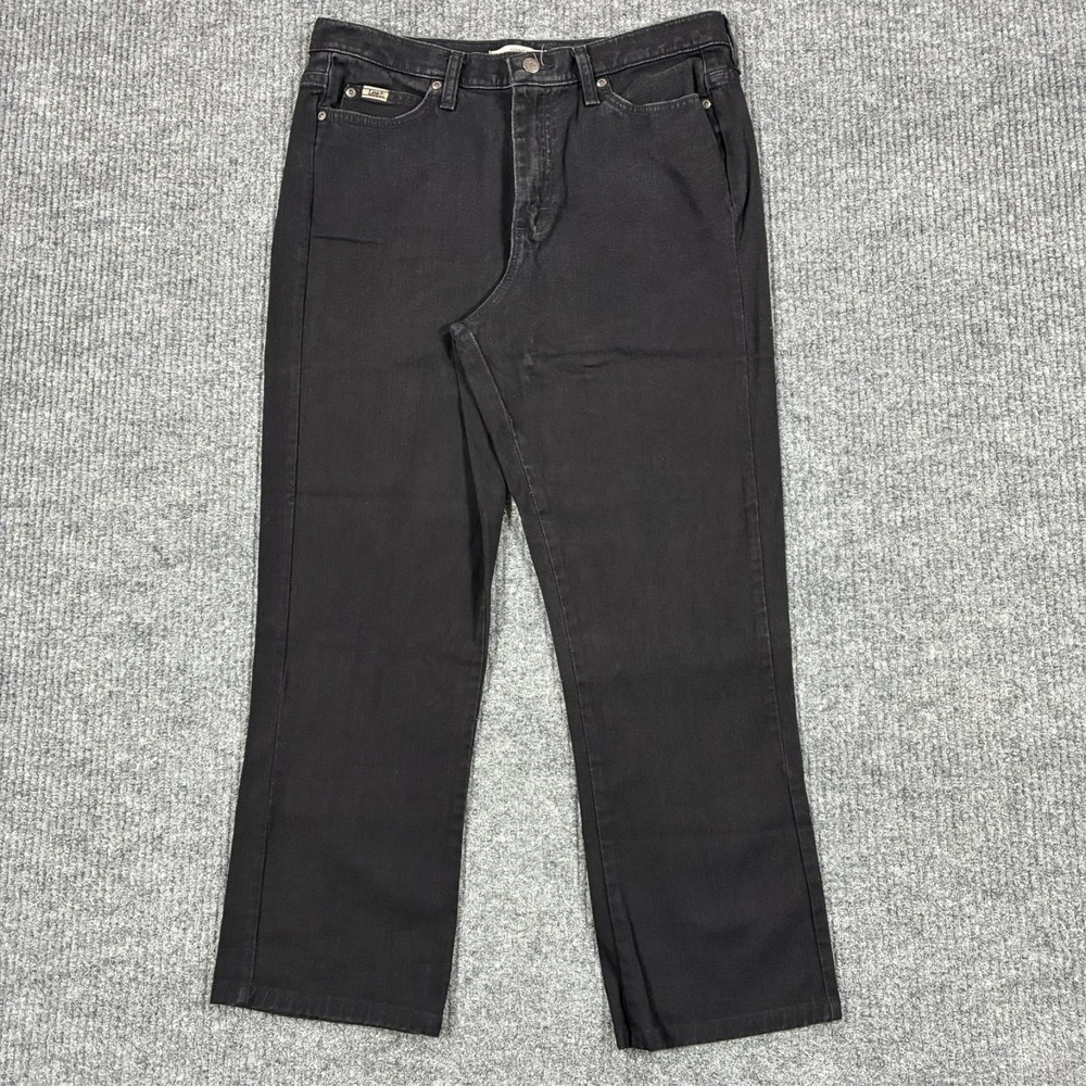 Lee Relaxed Bootcut At the Waist Womens Jeans 12 Long Black Denim High Rise